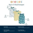 thumbnail image 5 of Onesies Brand Baby Boy Short Sleeve and Sleeveless Rompers, 3-Pack, Sizes 0/3 Months - 24 Months, 5 of 6