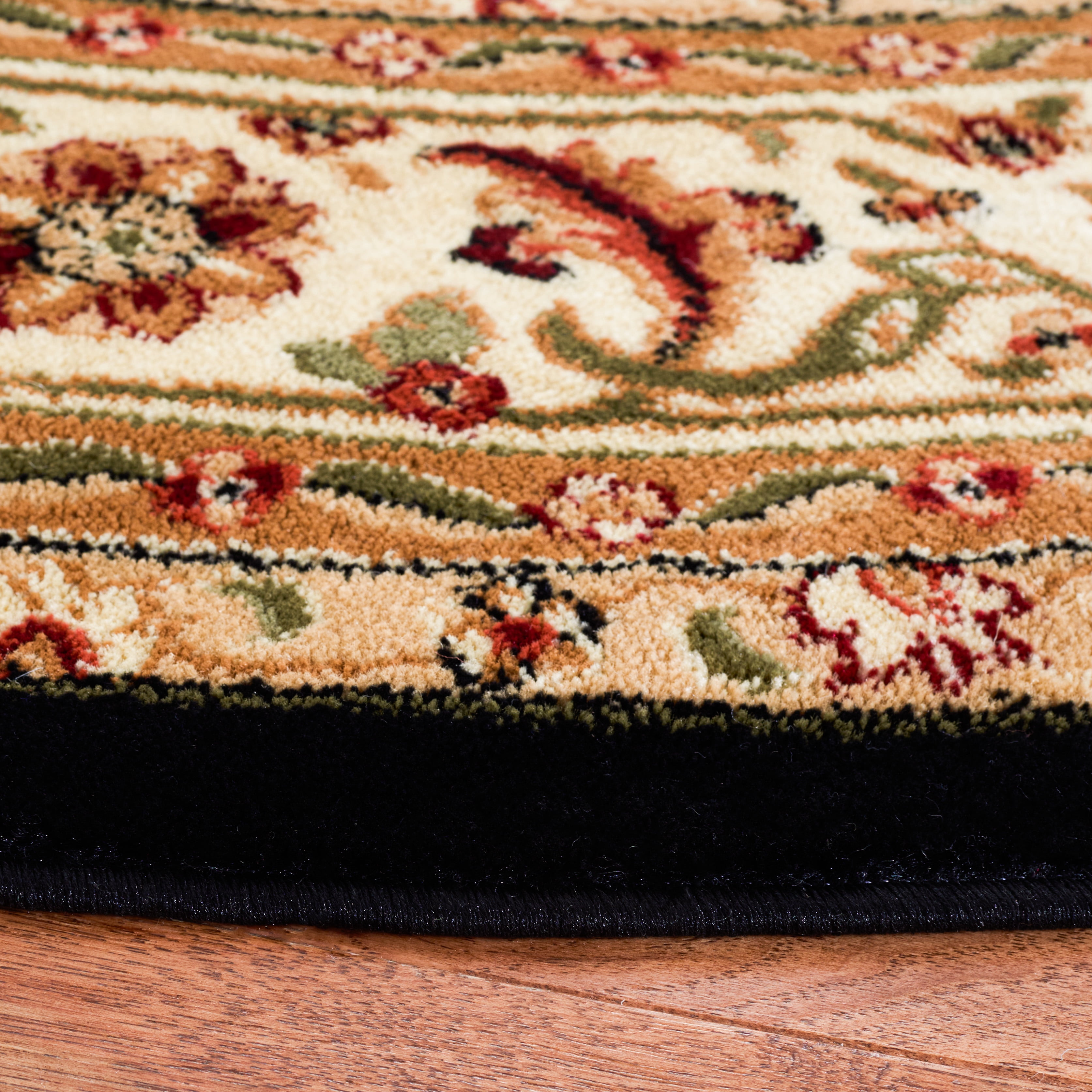 Safavieh Lyndhurst Miranda Floral Area Rug, Black/Beige, 6' x 6' Round