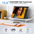 thumbnail image 2 of Portable Monitor Touchscreen 15.6" FHD 1080p, Travel Monitor with Built-in Battery & Kickstand & Speakers, HDMI USB C External Portable Monitor for Laptops, PC, Mac, Xbox, Switch, and PS5/4, 2 of 10