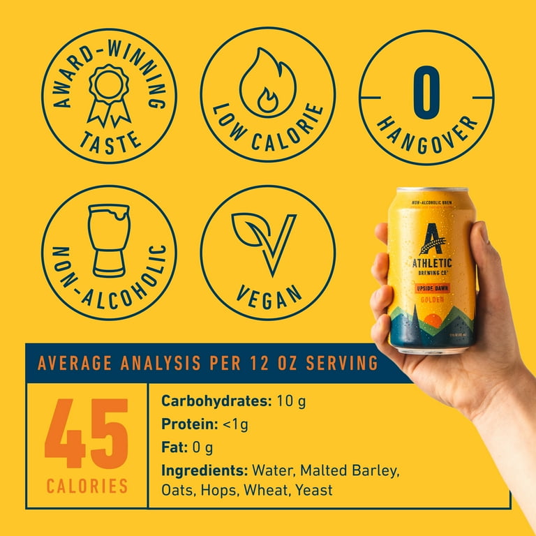Athletic Brewing Company Upside Dawn Golden Ale, Craft Non
