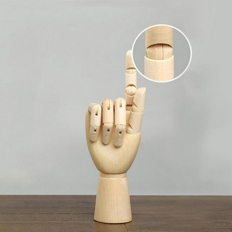 Juvale Wooden Hand Model, 7 Art Mannequin Figure with Posable Fingers for Drawing, Art Supplies