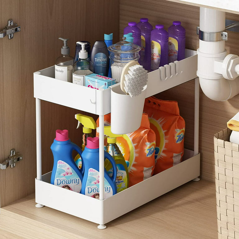 DEVA Under Sink Organizer, Slide-Out Under Sink Organizer and Storage, 2  Tier Bathroom Under Cabinet Organizers Shelf with Sturdy ABS Plastic for  Bathroom Kitch… in 2023