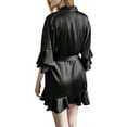 thumbnail image 5 of KelaJuan Women's Satin Robes 3/4 Sleeve Ruffle Hem Kimono Robe Silk Bridesmaid Robe Lingerie Sleepwear, 5 of 6