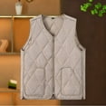 thumbnail image 3 of Hvot&aat Womens Puffer Vests Sleeveless Lightweight Quilted Zip Up Jackets Solid Color Turndown-neck Waistcoat, 3 of 7