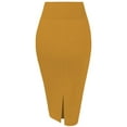 thumbnail image 2 of Women's Premium Nylon Ponte Stretch High Waist Pencil Suit Skirt Below Knee, 2 of 5