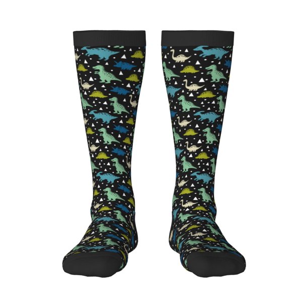 Fotbe Dinosaur Calcetas Divertidas Estampadas para Hombre y Mujer, Calcetas de Algodón hasta la Rodilla para Caminar, Correr, Enfermería y Embarazo