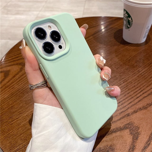 Funda de silicona líquida de lujo para iPhone, carcasa protectora de cámara para iPhone 14, 13 Pro Max, 11, 12 Pro Max, X, XR, 7, 8, 14 Plus