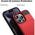 thumbnail image 5 of Case Compatible with iPhone 15 Pro Max with Card Holder Dual Layer Shockproof Wallet Case Hidden Card Slot Sliding Protective Hard Back Cover Slim Case for iPhone 15 Pro Max 6.7'' Red, 5 of 14