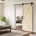 thumbnail image 3 of Easy4Home 96"H Large Format Sliding Barn Door, Solid Spruce Wood, Assembly Required, 3 of 9