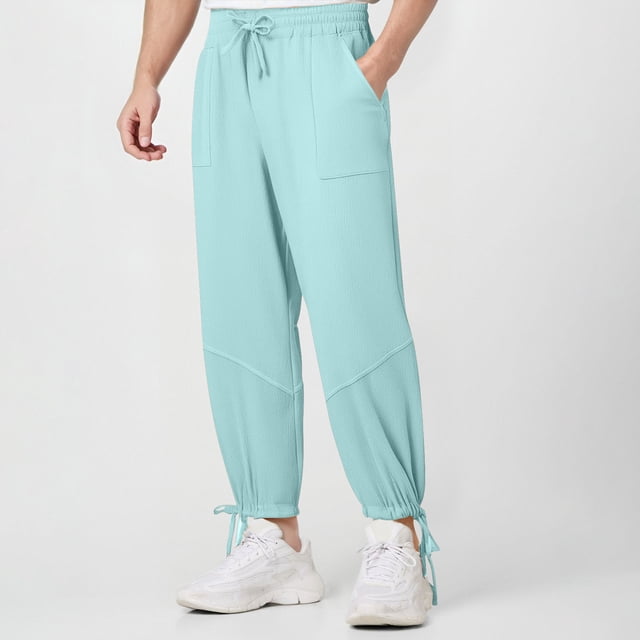 Pantalon de Jogging Élastique à la Cheville pour Hommes, Couleur Unie, Mode Décontractée
