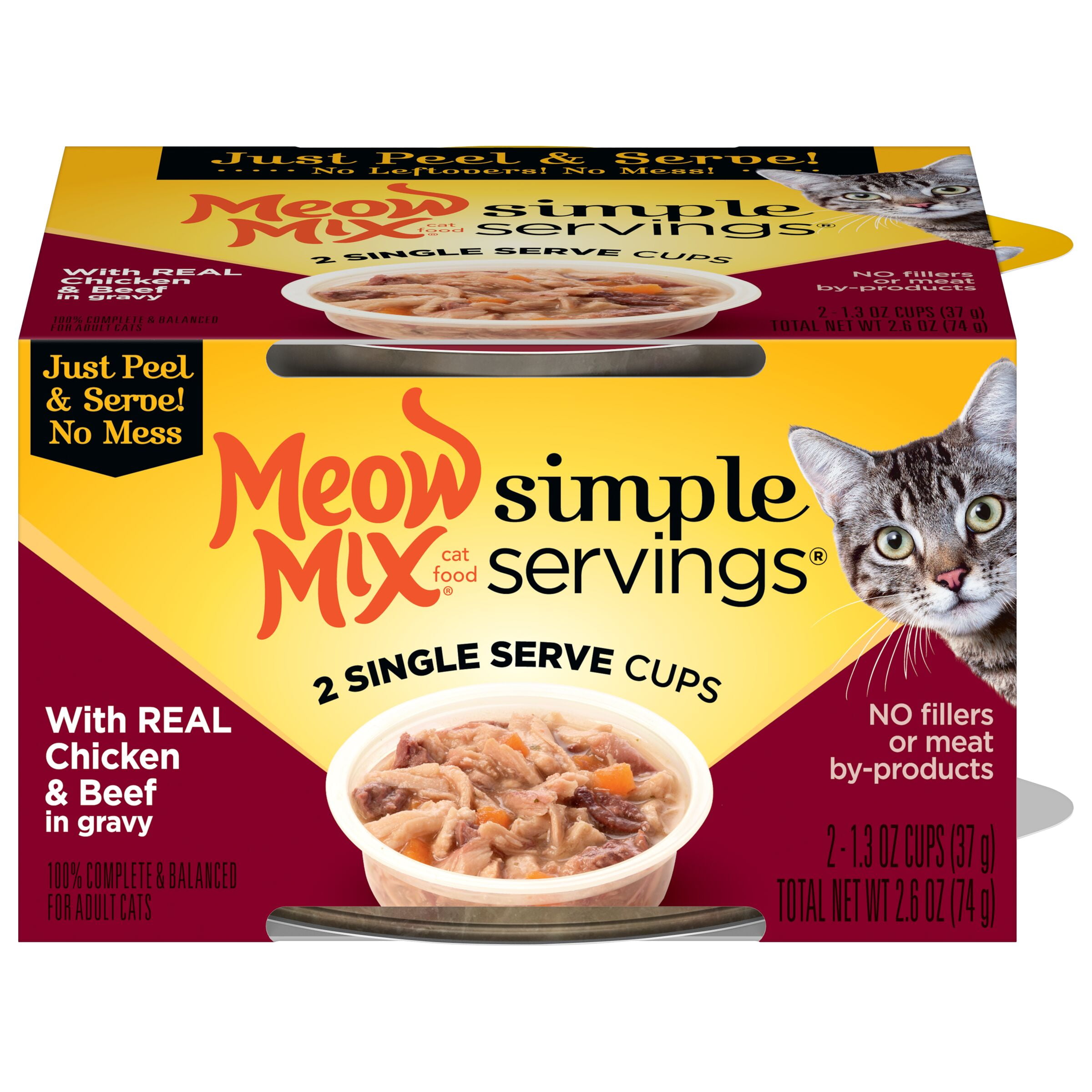 Meow Mix Simple Servings With Real Chicken And Beef In Gravy Wet Cat