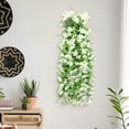 thumbnail image 4 of JeashCHAT Artificial Lily Hanging Flowers, Fake Silk Lilies Hanging Plant Vines for Wall Home Front Door Garden Patio Outdoor Wedding Decoration, White, 4 of 6