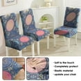 thumbnail image 5 of Boho Chic Dining Chair Covers Set of 4, Stretchable Washable Slipcovers Featuring Retro Ethnic Nordic Style Patterns, Removable Polyester Seat Protector for Rustic Farmhouse and Aesthetic Home Decor, 5 of 7