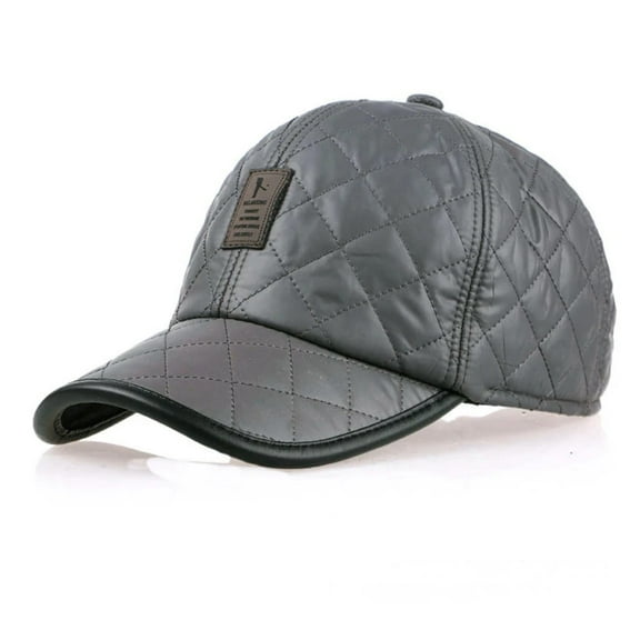Winter Warm Men's Hats Bright Leather Baseball Cap Bright Leather Casual Sports Caps Thick Ear Protection Warm Hats ,Classic Vintage