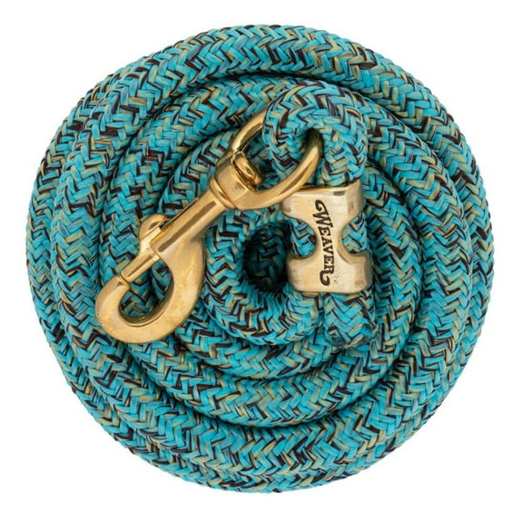 Weaver 10' Mosaic Poly Lead Rope with Bolt Snap, Turquoise/Brown/Tan