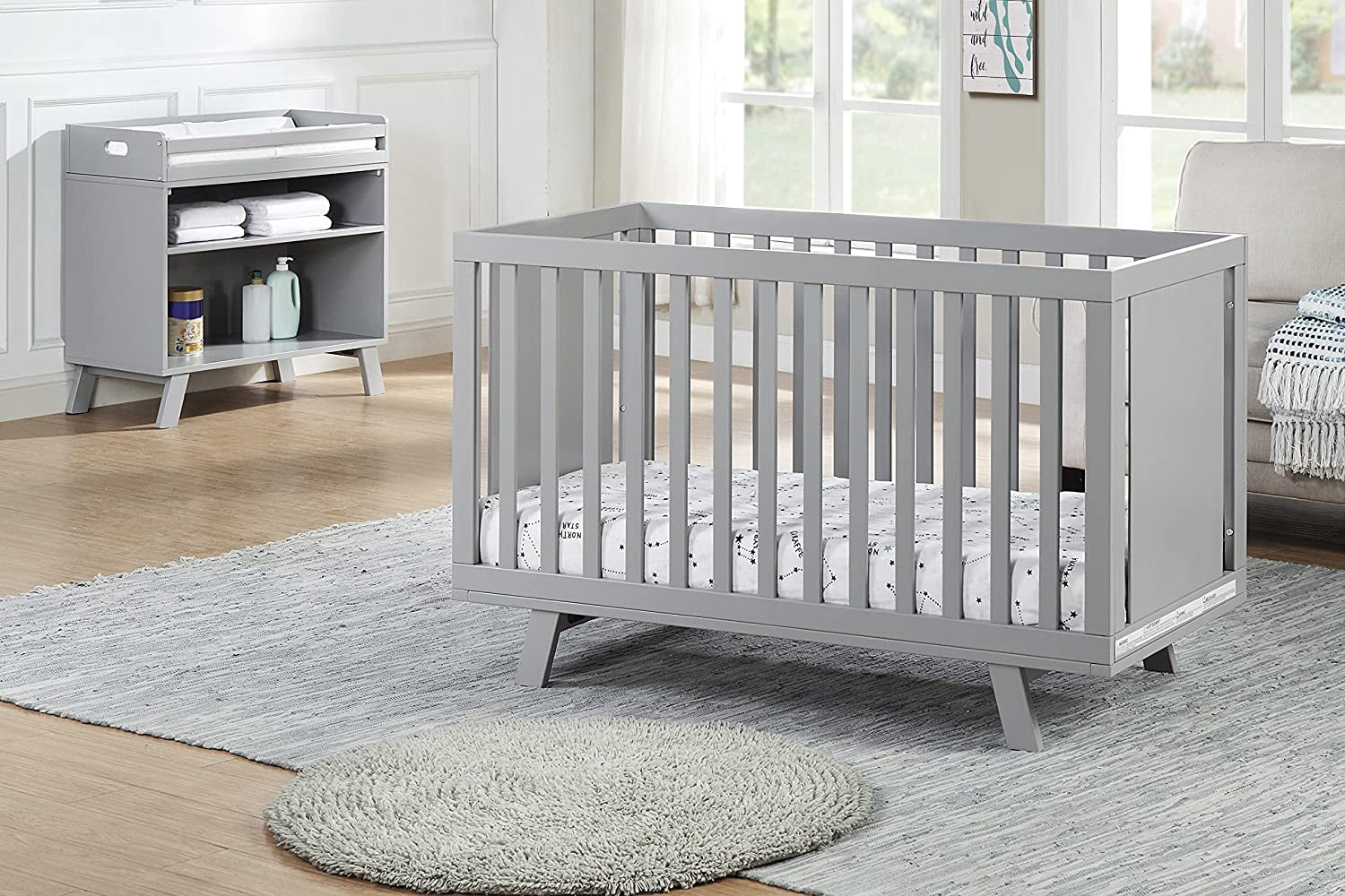 Suite Bebe Livia Crib, Gray & Gray