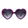 thumbnail image 1 of Iconic Large Bubble Heart Shape Cute Plastic Sunglasses Purple Smoke, 1 of 4