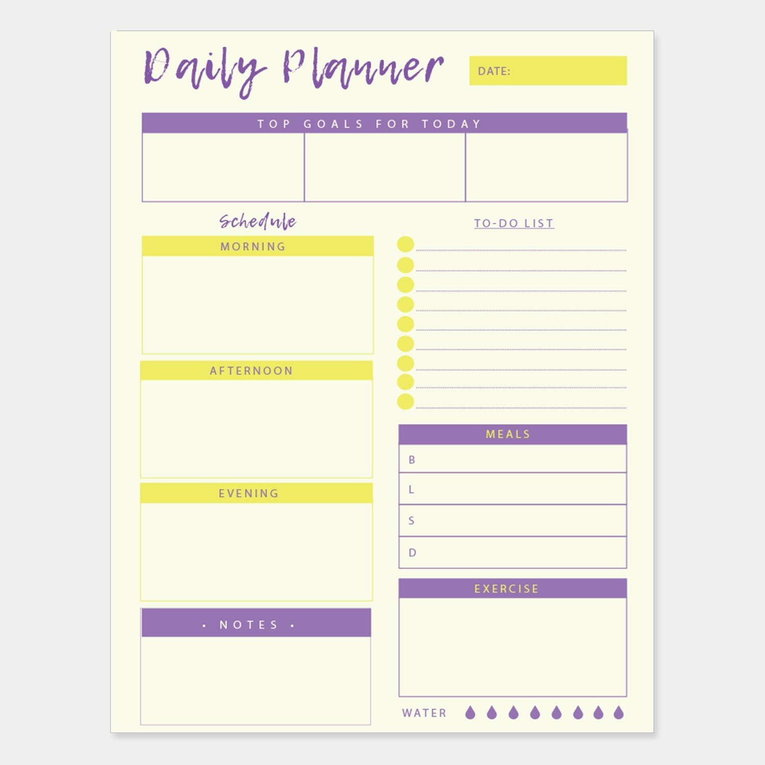 50 Sheets of 8.5x11 Inches Undated Checklist Organizer... Daily Planner 