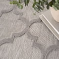 thumbnail image 3 of Nourison Easy Care 8' x 10' Silver Grey Modern Flatweave Indoor/Outdoor Rug, 3 of 14