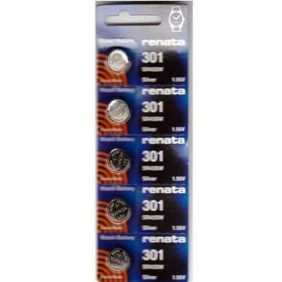 Renata #301 Silver Oxide Battery - 5 Pack