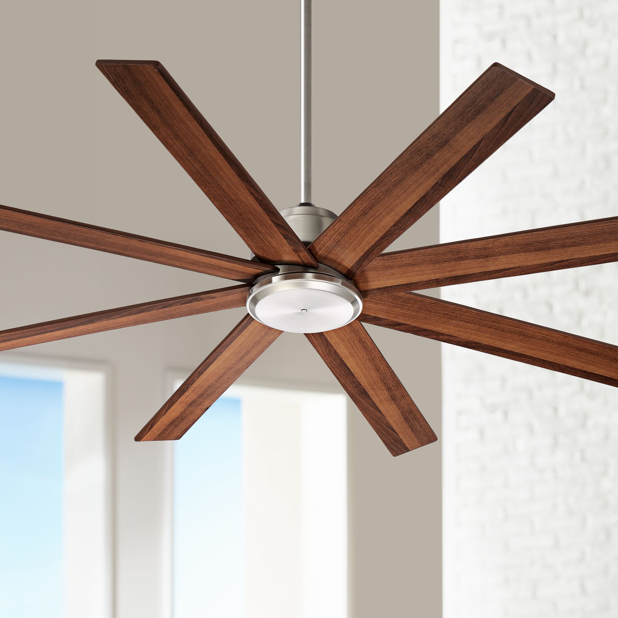 60 Casa Vieja Modern Ceiling Fan With Remote Brushed Nickel Walnut Blades For Living Room Kitchen Bedroom Family Dining Walmart Com