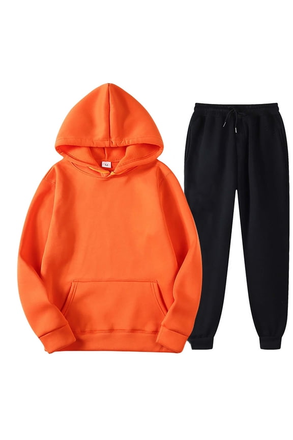 Two Piece Outfits for Men, Men's And Women's 2 Pcs Sports Tracksuits Long Sleeve Hoodies Sweatshirt And Sweatpants Fall Winter Suit