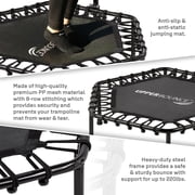 Machrus Upper Bounce 50 Mini Trampoline with Adjustable Handrail – Fitness Trampoline for Kids & Adults, Indoor & Outdoor Rebounder