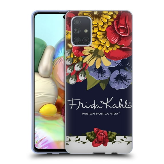 Head Case Designs Officially Licensed Frida Kahlo Red Florals Blooms Soft Gel Case Compatible with Samsung Galaxy A71 (2019)