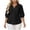 Black, variant on Plus Size Maternity Tops 3/4 Sleeve V Neck Loose Pregnancy Dress Blouse Casual Button Down Maternity Shirt Summer Maternity Clothes