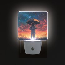 Yayeee LED Night Light for The Home Plug in With Light Sensors 2 Pack, Astronaut at Dawn