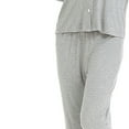 thumbnail image 6 of Xfvqtps Womens Pajama Set 2 PCS Top and Pants Solid Color Lace Long Sleeve Long Leg Flip Collar Open Front with Button Cozy Comfortable Soft House Casual Nightwear Gray, 6 of 9