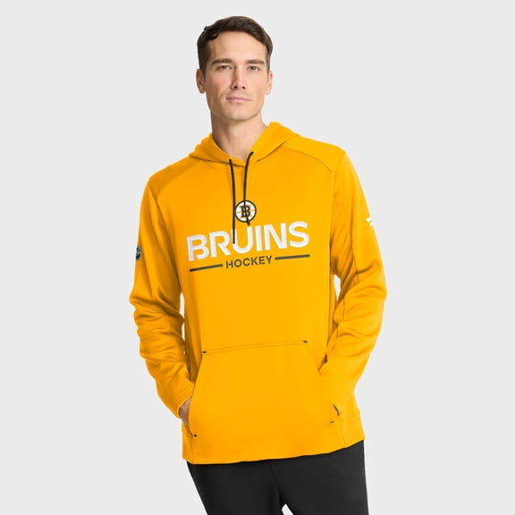 Men's Fanatics Gold Boston Bruins Authentic Pro Rink Hoodie