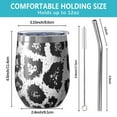 thumbnail image 5 of 12oz Stemless Wine Tumblers Black Leopard Pattern Vacuum Insulated Stainless Steel Travel Tumbler Cups Mug with Lid and Straw for Champaign,Cocktail,Beer with Cleaning Brush, 5 of 5