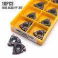 thumbnail image 1 of Carbide Inserts 10 Piece 10Pcs 16Ir Ag60 Carbide Insert Cutting Kit Lathe, 1 of 6