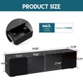 thumbnail image 3 of Smilegend 65" TV Stand - Modern Black, LED Lights, Sliding Doors, UV Drawers, Remote, 3 of 8