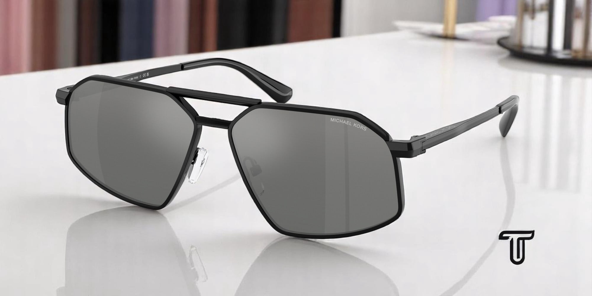 Michael Kors Sunglasses MK2174U Castellina 30058G Black Gold Grey Gradient Lens Michael Kors MK2174U CASTELLINA 33338G 55 Sunglasses  main image 3