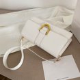 thumbnail image 2 of Bolso bandolera de hombro de cuero PU para mujer a la moda bolso de color puro (blanco), 2 of 5