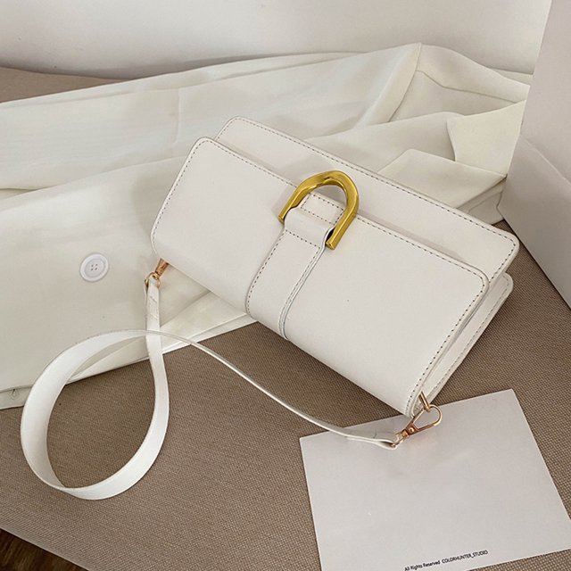 Bolsa cruzado con solapa de Color puro de cuero PU para mujer a la moda Vintage para mujer JShteea Para Estrenar