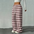 thumbnail image 5 of Hearthz Fleece Pj Pants Women Plaid Soft Fuzzy Elastic Waist Wide Leg Lounge Pants with Pockets Fall Winter Warm Pj Bottoms, 5 of 6