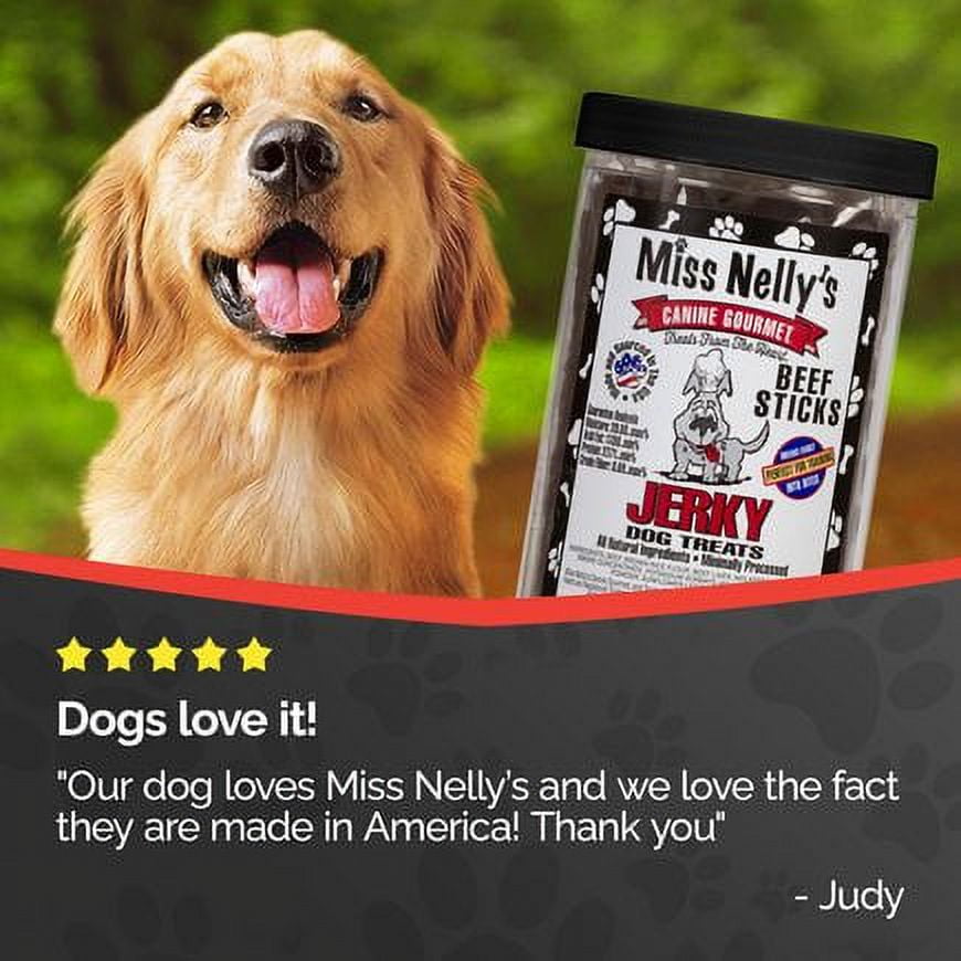Miss Nelly's Canine Gourmet - Dog Jerky Treats - Beef Sticks - USA Made and Sourced - Original Smoke House Recipe - Small Batch - Clean Natural Ingredients - Minimally Processed - 2lb. Bulk Bag