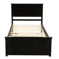 thumbnail image 5 of Wood Platform Bed Frame Twin Size Trundle with Wheels Twin Size Captain Storage Bed with Headboard Wooden Bed Frame (Espresso with Trundle), 5 of 8