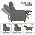 thumbnail image 4 of Alden Design Modern Adjustable Fabric Recliner with Footrest, Set of 2, Gray, 4 of 10