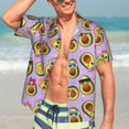 thumbnail image 5 of KLL Men's Hawaiian Shirt Short Sleeve Button Down Beach Shirts-Cartoon Avocados, 5 of 5