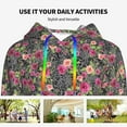 thumbnail image 4 of Lsque Rose Mix Leopard Pattern Casual Women's Hoodie,Hooded Sweatshirt with Kangaroo Pocket,Pullover Hoodie with Eye-catching Drawstrings-Small, 4 of 7