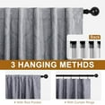 thumbnail image 3 of Hiasan Ombre Blackout Curtains for Living Room - Back Tab & Rod Pocket Elegant Damask Design Thermal Insulted Window Drapes with Tiebacks Light Blocking Curtains, 2 Panels, W52 x L102, Black, 3 of 7