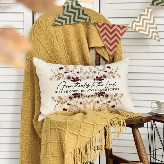 Flower Linen Pillowcase Autumn Design Pillowcase Cover Home Decoration 20*21“