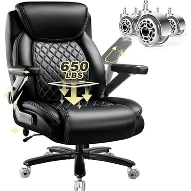 650LBS Large Heavy Duty Office Chair with 5D Flip Arms, Big and Tall Office Chair with Pocket Spring Cushion