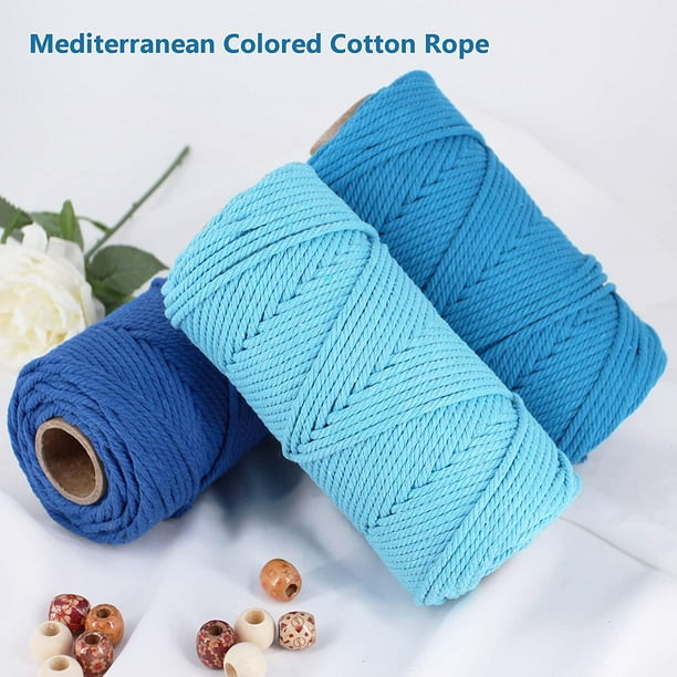 Macrame Cord 4mm 100m Cotton Rope 1 Pack Terra Cotta,Natural Cotton Rope  for Colorful Macrame Hand Knitting, 4 Strands Twist Cotton Rope Macrame 4mm