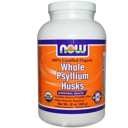 - Now Foods - Whole Psyllium Husks Intestinal Health 100% Certified Organic - 12 oz., Pack of 2