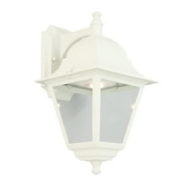 Design House Edwardo Colonial White Outdoor LED Wall Light with Clear Glass Panels
